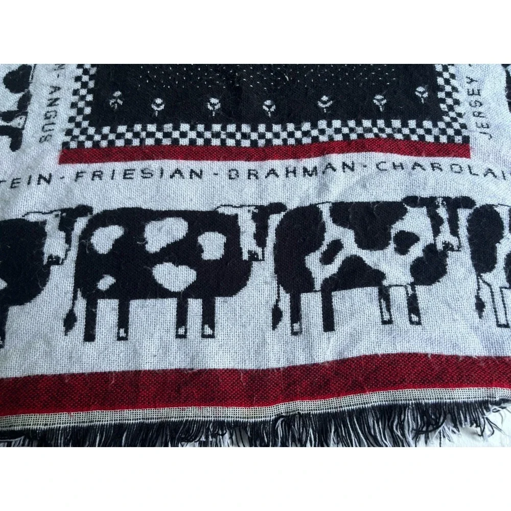 Vintage Tapestry Throw Pat Meyers Cow Breeds Holstein Black Angus Jersey Friesan